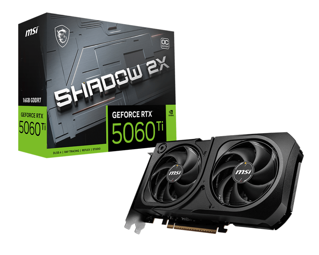 کارت گرافیک ام اس آی مدل GeForce RTX 5060 Ti 16G SHADOW 2X OC PLUS 16GB