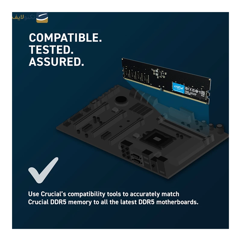 رم کامپیوتر کروشیال تک کاناله مدل CT16 فرکانس 4800 مگاهرتز DDR5 تایمینگ CL40 حافظه 16 گیگابایت - تصویر 4